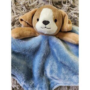 Carter's Blue Minky Brown Puppy Dog Lovey Security Blanket 2020 14"